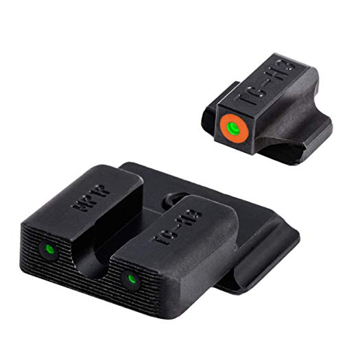 TRUGLO Tritium Pro Glow-in-The-Dark Handgun Night Sights for Smith & Wesson Pistols, S&W M&P, SD9 and SD40, Orange Rear