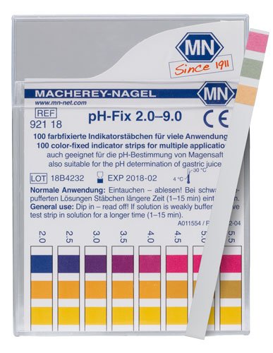 Macherey-Nagel, 92118, pH-Fix 2.0-9.0, Box Of 100 Strips
