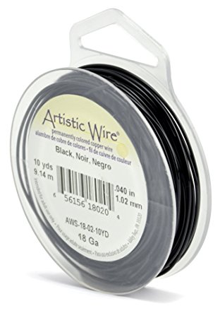 Artistic Wire 18-Gauge Black Wire, 10-Yards