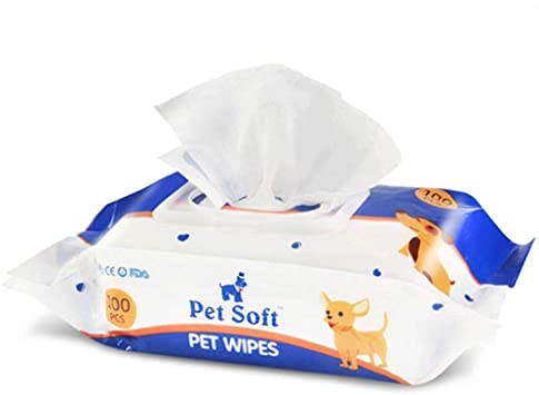 100-Count Wet Wipes, Fresh Apple Scented Deodorizing Pet Wipes, Leaves Coat Shiny, Mildly Fragrant, Hypoallergenic, Recommended for Everyday Use, Convenient, Economical Pet Grooming Solution