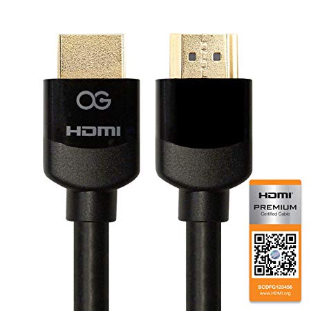 Omnigates Certified Premium High Speed HDMI Cable with Ethernet Supports 4K/UltraHD, BT.2020 and HDR, 3 Feet (0.9 Meter) Black