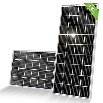 ECO-WORTHY Bifacial 100 Watt 12 Volt Solar Panel Monocrystalline Rigid High-Efficiency PV Module Power Charger for Sunsheds, Canopies, RVs, Farms and Other Off-Grid Applications