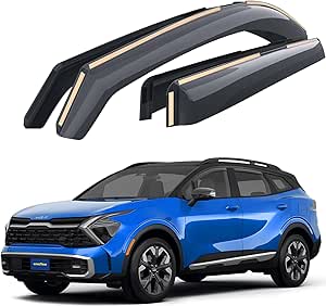 Goodyear Shatterproof in-Channel Window Deflectors for Kia Sportage 2023-2024, Rain Guards, Window Visors for Cars, Vent Deflector, Car Accessories, 4 pcs - GY007967