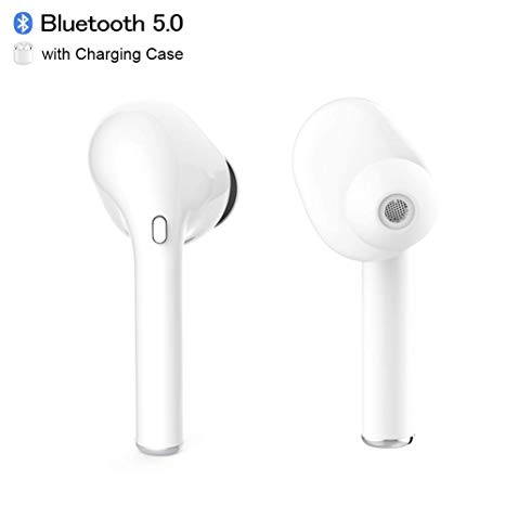 True Wireless Earbuds Bluetooth Earbuds 5.0 Bluetooth Headset Sports in-Ear Earbuds TWS 3D Stereo Earphones IPX5 Waterproof Earbuds 5 Hours Non-Stop Playtime 24H Playtime w/Charging Case