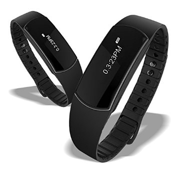 KASSICA Waterproof Smart Wrist Band Fitness Tracker Sleep Monitor Smart Bracelet Compatible With IOS 7.0  and Android 4.3 Or Above (Black)