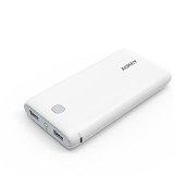 Aukey 20000mAh Portable Charger External Battery Power Bank with AIPower Tech for iPhone 6S6S Plus6Plus6iPadSamsung GalaxyGoogle NexusLGHTCMotorola and other USB Powered DevicesWhite