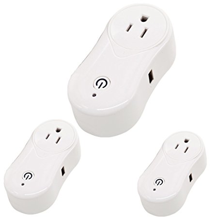 Vehanster Wi-Fi Smart Socket Outlet Works with Alexa , US Plug, Turn ON/OFF Electronics from Anywhere(3 Pack)