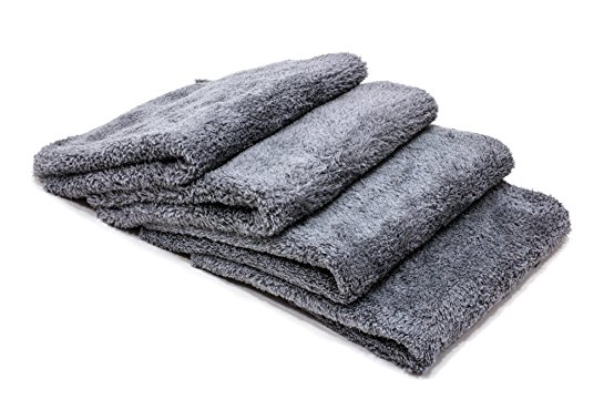 Korean Plush Edgeless Detailing Towels 16"x16" 4-pack (Grey)