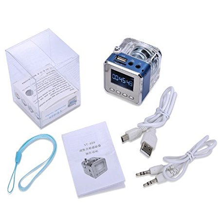 NiZHi TT-029 MP3 Mini Digital Portable Music Player Micro SD USB FM Radio (Blue)