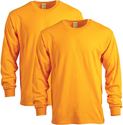 Gildan Men's Heavy Cotton Long Sleeve T-Shirt, Style G5400, 2-Pack