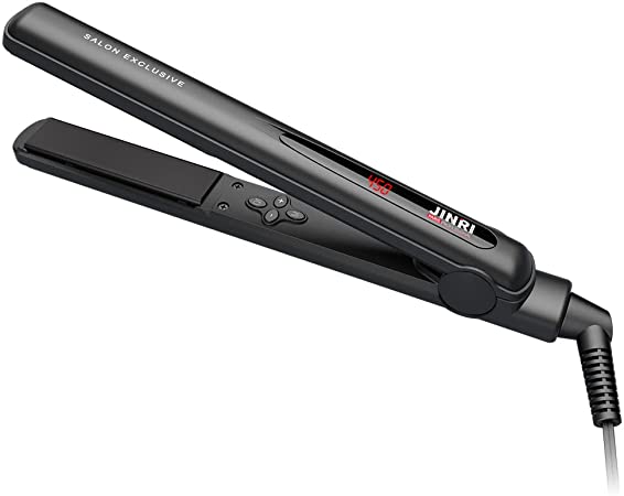 Professional 2-in-1 Hair Straightener Instant Heat Up Flat Iron Ceramic Keratin Ion Flat Iron Anti Frizz with Adjustable Temperature and Auto Shut Off, 1 Inch