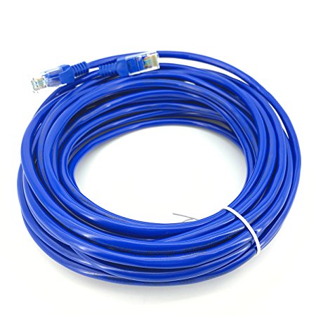 Pasow Cat5e Ethernet Patch Cable RJ45 Computer Networking Cord Lan Network Cable (Blue, 60 Feet (20 Meters))