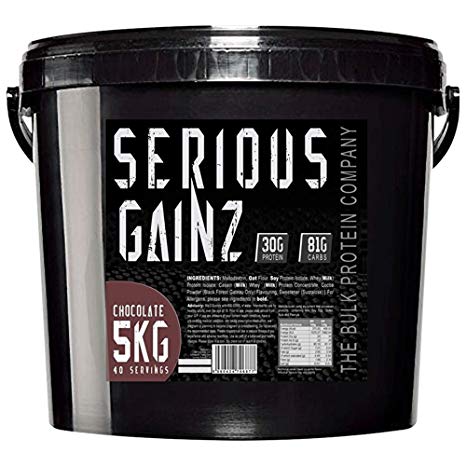 The Bulk Protein Company Serious Gainz Mass Gainer Powder, Chocolate, 5 kg