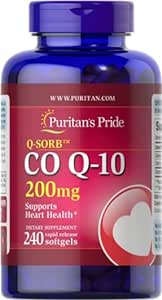 Puri-tans Pride CoQ10 200mg - 240 Softgels, Empowering Your Well-Being with Enhanced Energy, Vitality, Superior Antioxidant