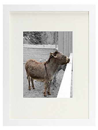 Golden State Art 12x16 Picture Frame - Matted to Fit Pictures 8.5x11 Inches or 12x16 Without Mat (White)