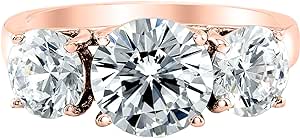 IGI Certified LAB Grown 3 Stone 14K White Gold Round Diamond Engagement Ring (G-H Color, SI Clarity)