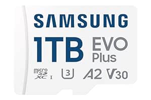 SAMSUNG EVO Plus w/SD Adaptor 1TB Micro SDXC, Up-to 160MB/s, Expanded Storage for Gaming Devices, Android Tablets and Smart Phones, Memory Card, MB-MC1T0SA/IN