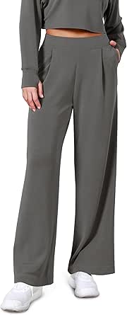 ODODOS Modal Soft Wide Leg Pants for Women High Waist Casual Relaxed Pants with Pockets- 27" / 29" / 31" Inseam