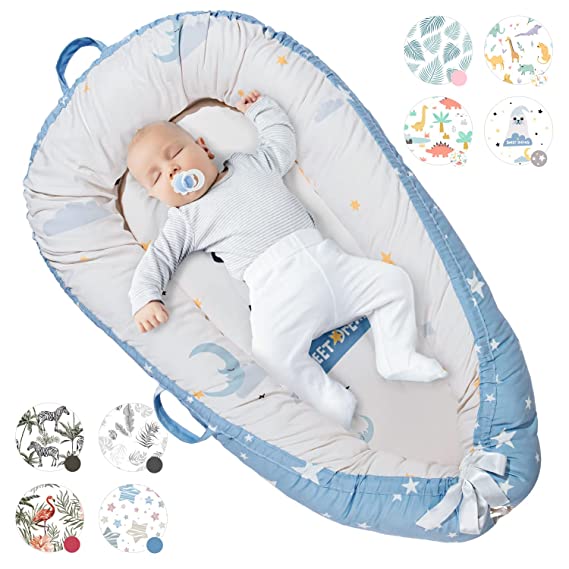 Pillani Baby Lounger - Baby Nest for 0-12 Months, Breathable Co Sleeper for Baby, Newborn Lounger for Cosleeping in Bed - Sleep Portable Bassinet, Newborn Essentials Infant Pillow (Panda)