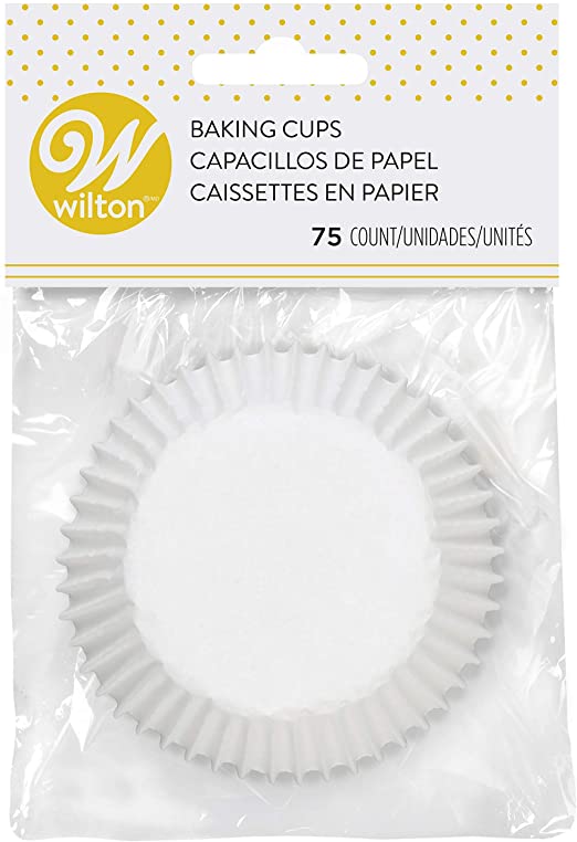 Wilton White Baking Cups, Standard, 75 pieces