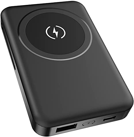 NYZ Magnetic Wirless Portable Charger Power Bank USB-C with Large-Capacity 10000mAh Wireless Fast Charging 20W PD External Battery Pack Compatible with Smartphone and iPhone 12 Serie