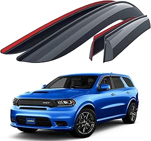 Goodyear Shatterproof Window Deflectors for Dodge Durango 2011-2024, Tape-on Rain Guards, Window Visors, Vent Deflector Visor,Car Accessories,4 pcs. - GY003275