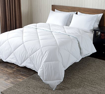 Basic Beyond Luxury White Down Comforter, Lightweight Duvet Insert,600 Fill Power ,White,Full/Queen Size.