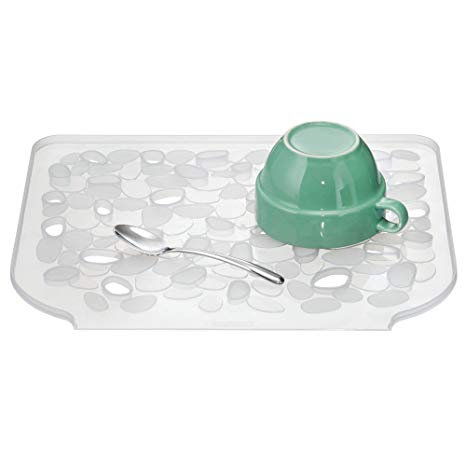 InterDesign Pebblz Kitchen Dish Drain Board for Pots, Pans, Glasses, Bowls - Small, Clear