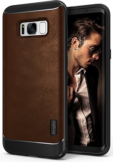 Galaxy S8 Case, Ringke [Flex S Series] Elite Coated Textured Modern Leather-Style Streamlined Anti-Fingerprint Advanced Shockproof Sophisticated Rustic Case for Samsung Galaxy S8 - Brown