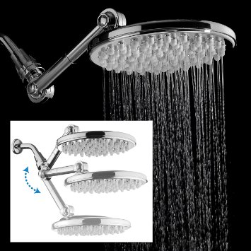 HotelSpa® MOBILIS(TM) 4-way Adjustable High-Pressure 9.5" Rainfall Showerhead with 109 Self-Clean Jets Chrome