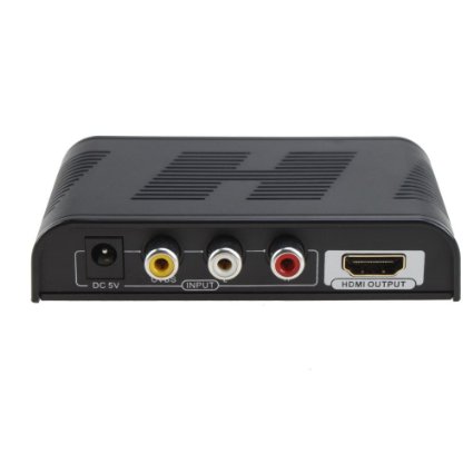 E-SDS High Definition 720P1080P Mini AV Composite VideoAudio RCA CVBS to HDMI Converter Box Support Upscaler for HDTVVHS VCR DVD CV0033