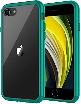 JETech Case for Apple iPhone SE 2nd Generation, iPhone 8 and iPhone 7, 4.7-Inch, Shockproof Bumper Cover, Anti-Scratch Clear Back (Green)