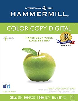Hammermill Color Copy Digital, 28lb, 8-1/2 x 11 Inch, 100 Bright, 500 Sheets/1 ream (102467)