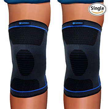 Knee Compression Sleeve (Single) - Support Brace for Running, Jogging, Sports, Joint Pain Relief, Arthritis - Improved Circulation and Injury Recovery