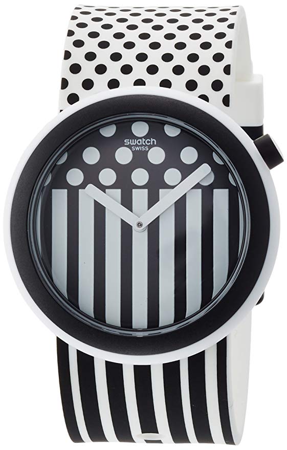 Swatch New POP Pop Dancing Two Tone Dial Silicone Strap Unisex Watch PNW101