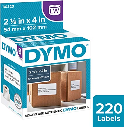 DYMO Authentic LW Shipping Labels | DYMO Labels for LabelWriter Label Printers (2-1/8" x 4"), 1 Roll of 220