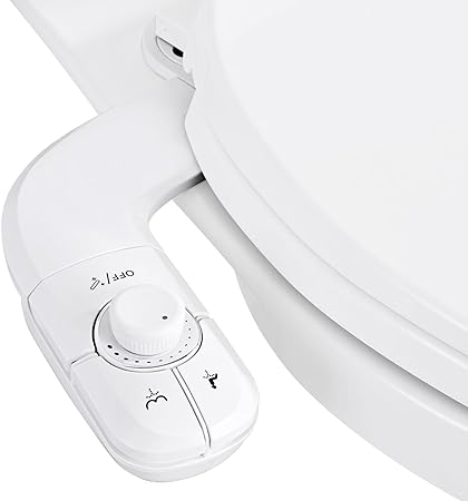 Arofa Bidet Attachment for Toilet, Self-Cleaning, Dual Nozzle Bidet Toilet Seat, Ultra-Slim Bidets for Existing Toilets, Non-Electric, Adjustable Water Pressure, Feminine & Rear Wash (White)