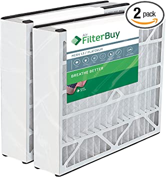 FilterBuy 20x20x5 Air Bear Trion 259112-103 Compatible Pleated AC Furnace Air Filters (MERV 13, AFB Platinum). 2 Pack.
