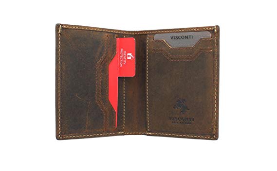 Visconti Slim Collection JAVELIN Leather Wallet With RFID Protection VSL26 Oil Tan