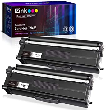 E-Z Ink (TM) Compatible Toner Cartridge Replacement for Brother TN-433 TN433 TN433bk TN431 to use with HL-L8260CDW HL-L8360CDW HL-L8360CDWT MFC-L8900CDW MFC-L8610CDW HL-L9310CDW (Black, 2 Pack)