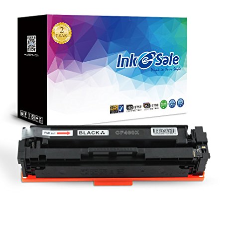 INK E-SALE Replacement for HP CF400X 201X CF400A Black Toner Cartridge for use with HP Color LaserJet Pro MFP M277dw, M252dw, MFP M277n, M252n, High Yield 1 Pack