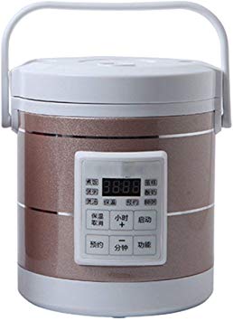 1.6L Mini Rice Cooker Steamer Programmable with Smart Touch for Car/Truck 12V/24V (Rose Gold)