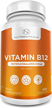 Vitamin B12 Methylcobalamin 500mcg 450 Tablets (15 Month Supply) | Reduction of Tiredness and Fatigue & Normal Function of The Immune System