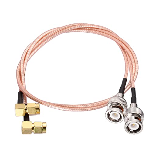 SUPERBAT SMA to BNC Cable Pigtailï¼Å’SMA Male Right Angle to BNC Male Adapter Using RG316 Jumper RF Coaxial Cable, 20Inch 2Pcs