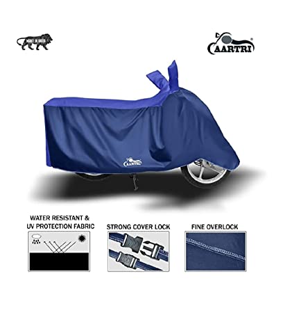 CURB Special Edition Suzuki Access 125 Disc CBS Dustproof UV Protection Water Resistant Scooty /Bike Body Cover (Strips Blue)