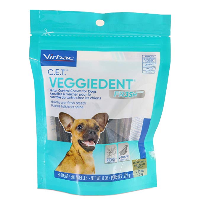 Virbac C.E.T. VeggieDent FR3SH Tartar Control Chews For Dogs