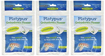 Platypus Orthodontic Flosser, 30 Count (Pack of 3)