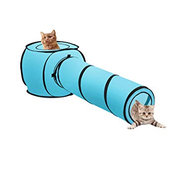 CO-Z Collapsible Cat Tunnel Tube Kitty Tunnel Bored Cat Pet Toys Peek Hole Toy Ball Cat, Puppy, Kitty, Kitten, Rabbit