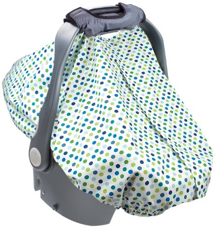 Summer Infant 2-in-1 Carry and Cover Infant Car Seat Cover, White Dots