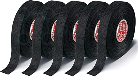 Boxiti Tesa 51608 Black Fuzzy Fleece Interior Wire Loom Harness Tape 19 mm X 15 Meters. (5 pcs)